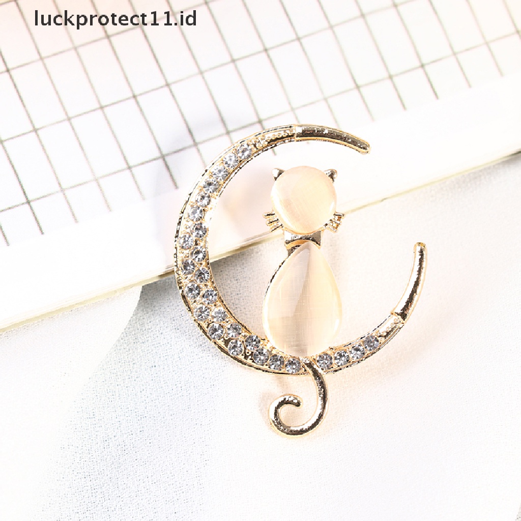 /Fashion Hot// Fashion// Berlian Imitasi Opal Kucing Bros Untuk Wanita Baroque Trendy Elegan Brooch Pin Hadiah.