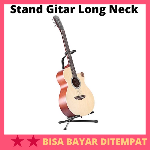 Stand Gitar Long Neck / Stand Holder Tripod Penyangga Tempat Rak Gitar Guitar Ukulele Biola Bass Dud