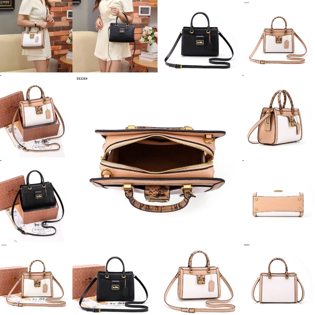 Coa Grace Carryall In Signature Bag's Gold Hardware 55220