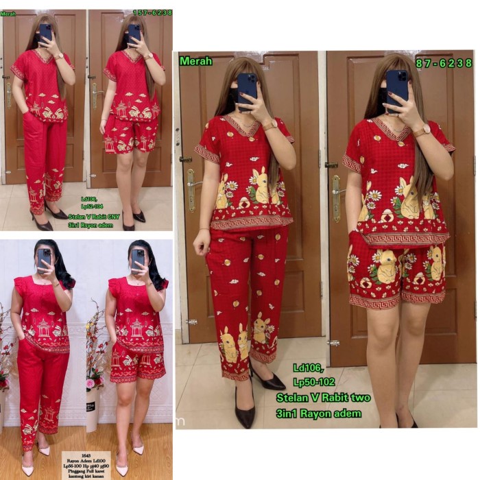 

STELAN 3IN1 RAYON IMLEK KELINCI TAHUN 2023 CELANA PANJANG PENDEK ATAS - 1463/1643