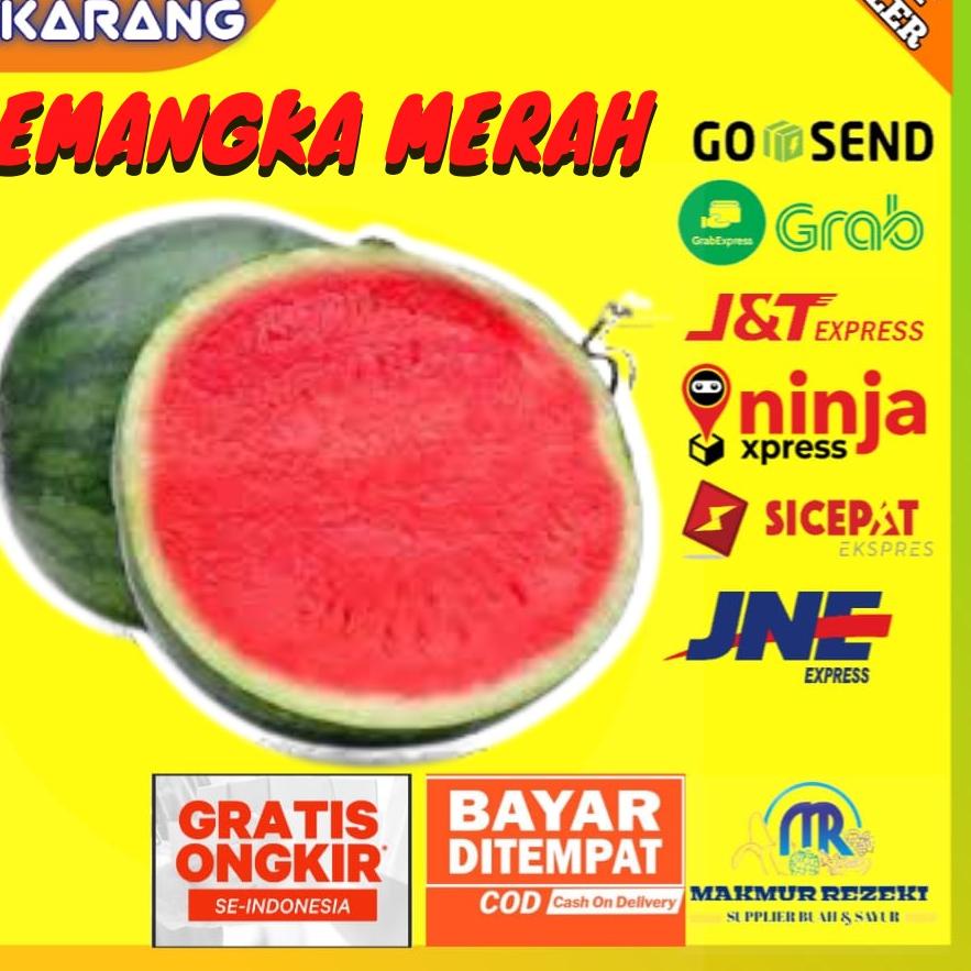 

Diskon✔️BUAH SEMANGKA MERAH WATERMELON RED MURAH MANIS BESAR NON TANPA BIJI UKURAN 3.5 - 4 KG PER 1 BUAH PCS|KD5