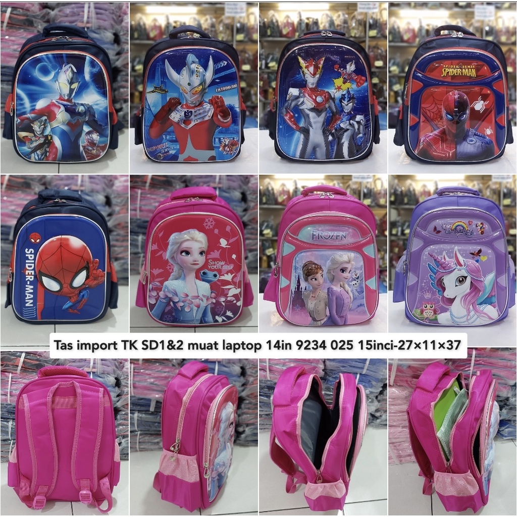 Tas import ransel anak pg tk sd kls 1 kls 2 bahan dasar premium anak laki laki anak perempuan