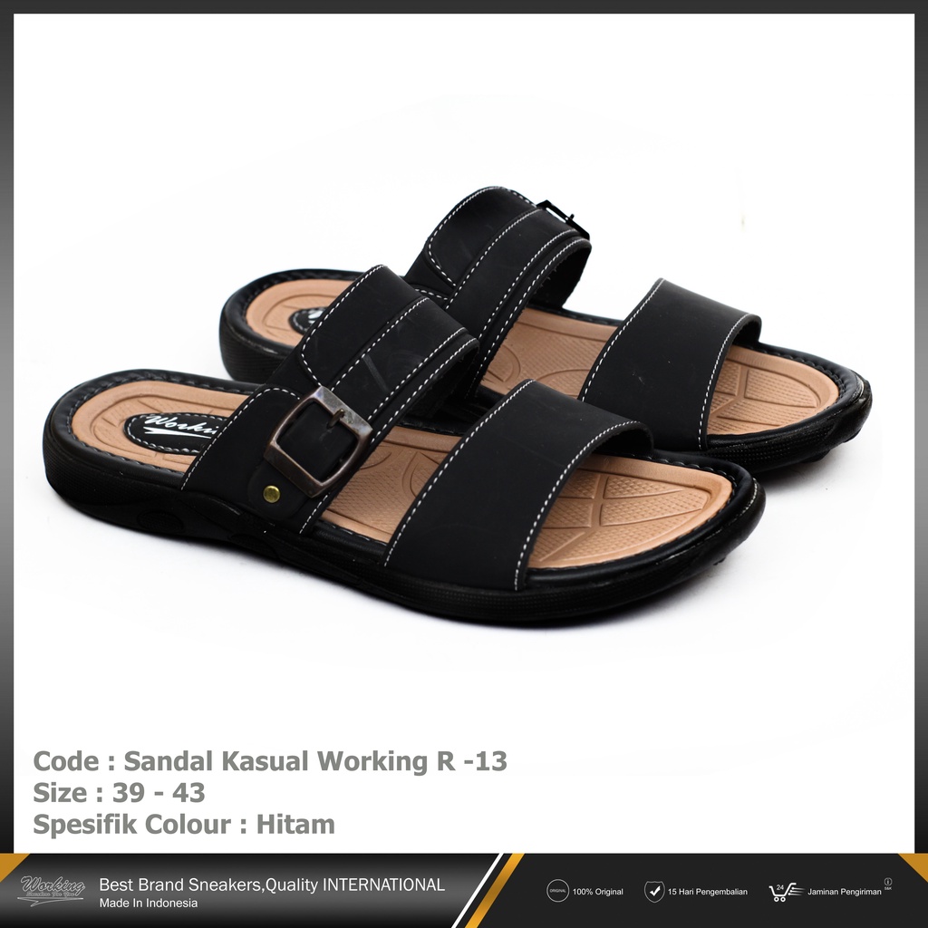 Sandal Pria Kulit Original R-13 Slop Import