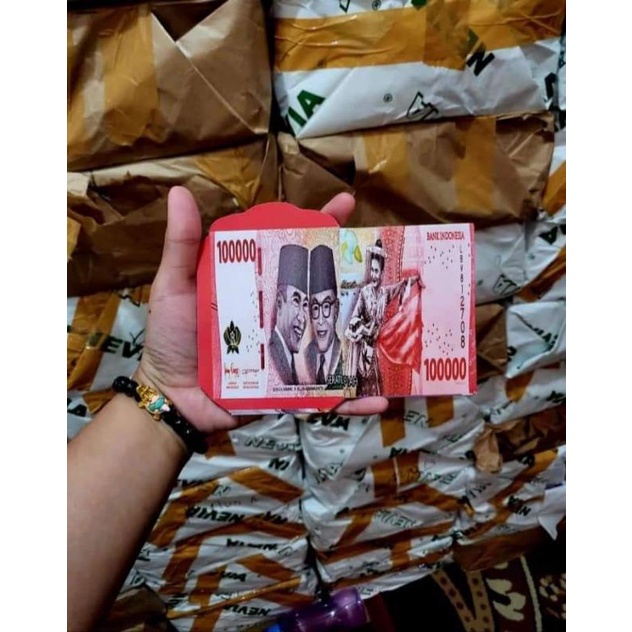 

(1000 Lembar)AMPLOP LEBARAN MOTIF UANG 2023 /UKURAN SEDANG free PLASTIK(belum di Lem)