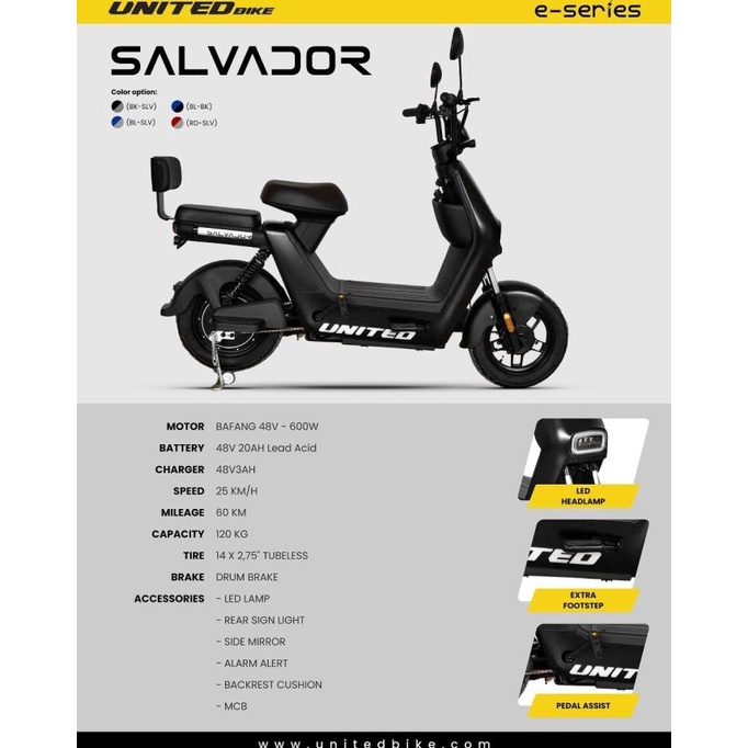 Sepeda Listrik United Salvador E-Bike