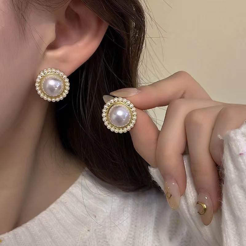 Fashion Anting Mutiara Untuk Wanita Tindik Hypoallergenic Stud Earring Retro Aksesoris Perhiasan