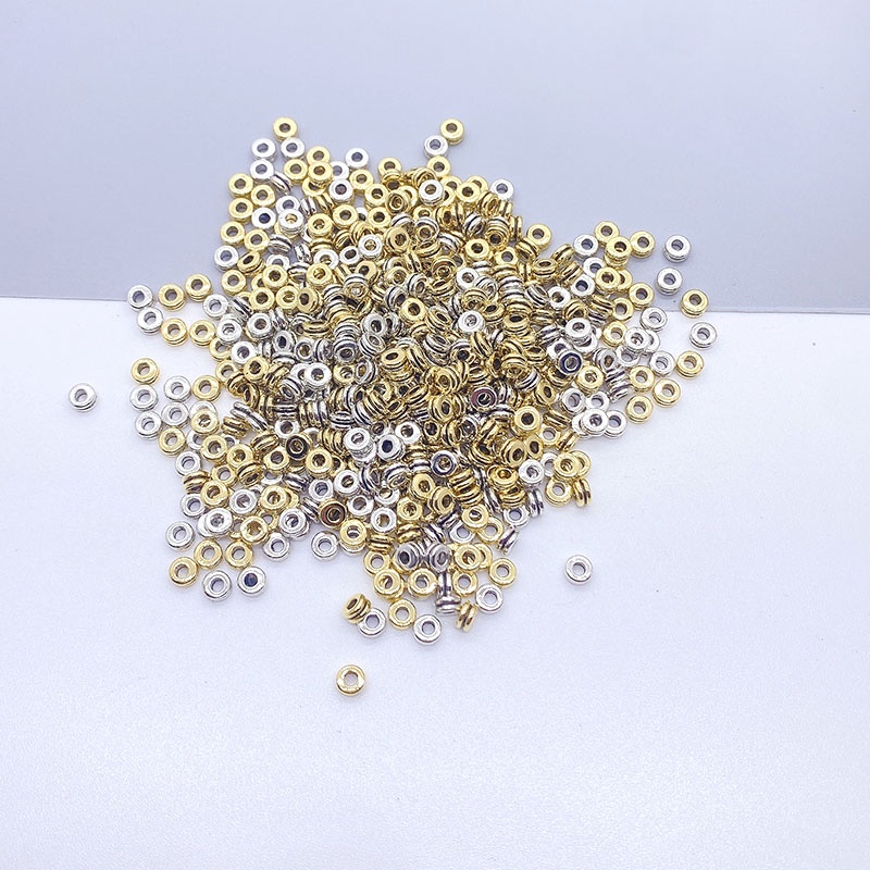 5mm 50pcs Manik-Manik Longgar Aksesoris Vintage Perak Disepuh End Beads Spacer Beads