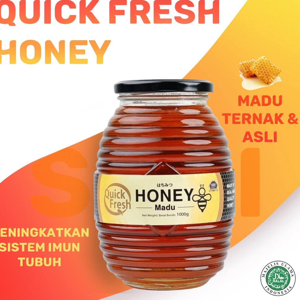 

(H-R3R-♥) Quick Fresh Madu Honey 1 kg Jar banyak diminati