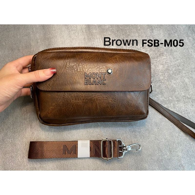 Tas Pria Clutch Selempang Montblanc 2 in 1 import