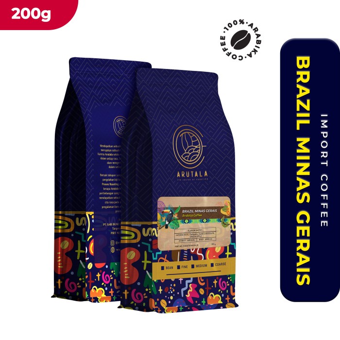 

ARUTALA Kopi Brazil Minas Gerais Arabika 200 gram - Biji