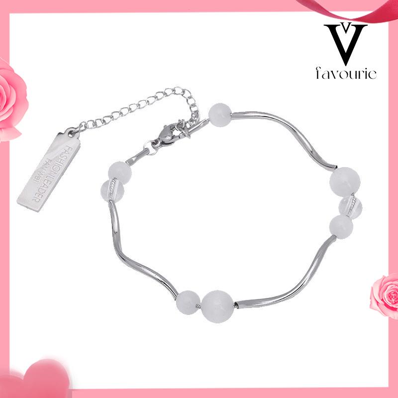 CODGelang Tangan Manik-Manik Opal Aksen Rumbai Panjang Untuk Wanita Fashion Korea-FA