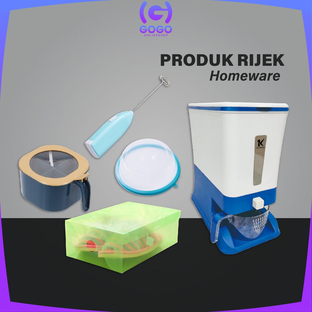 GOGO-PART 1 Barang Rijek Homeware Perlengkapan Dapur Kotak Tissue Tempat Penyimpanan Serbaguna / Wallpaper / Kotak Bekal / Dispenser Beras