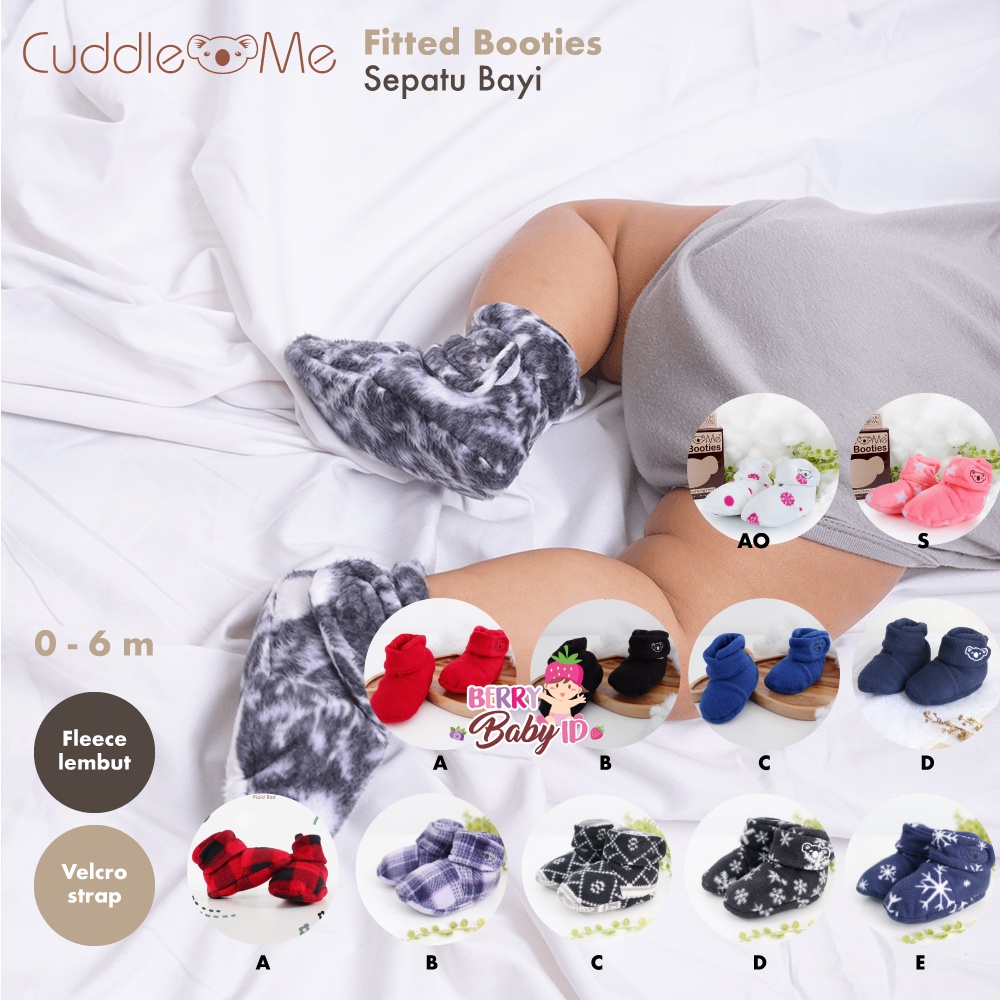 Cuddle Me Prewalker Sepatu Bayi Baby Fitted Booties Lucu dengan Velcro Berry Mart