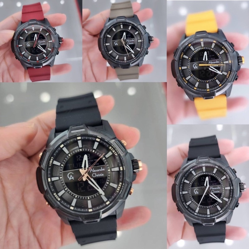 JAM TANGAN PRIA ALEXANDRE CHRISTIE RUBBER AC9375 AC 9375
