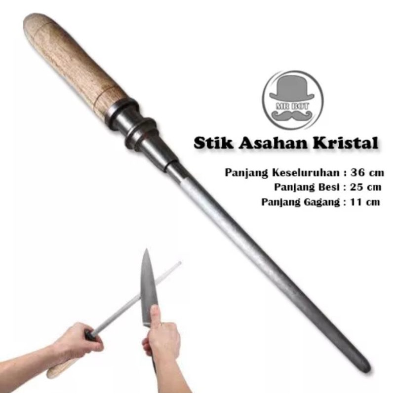 Stik asahan pisau daging kristal kikir pengasah baja-pengasah pisau serbaguna