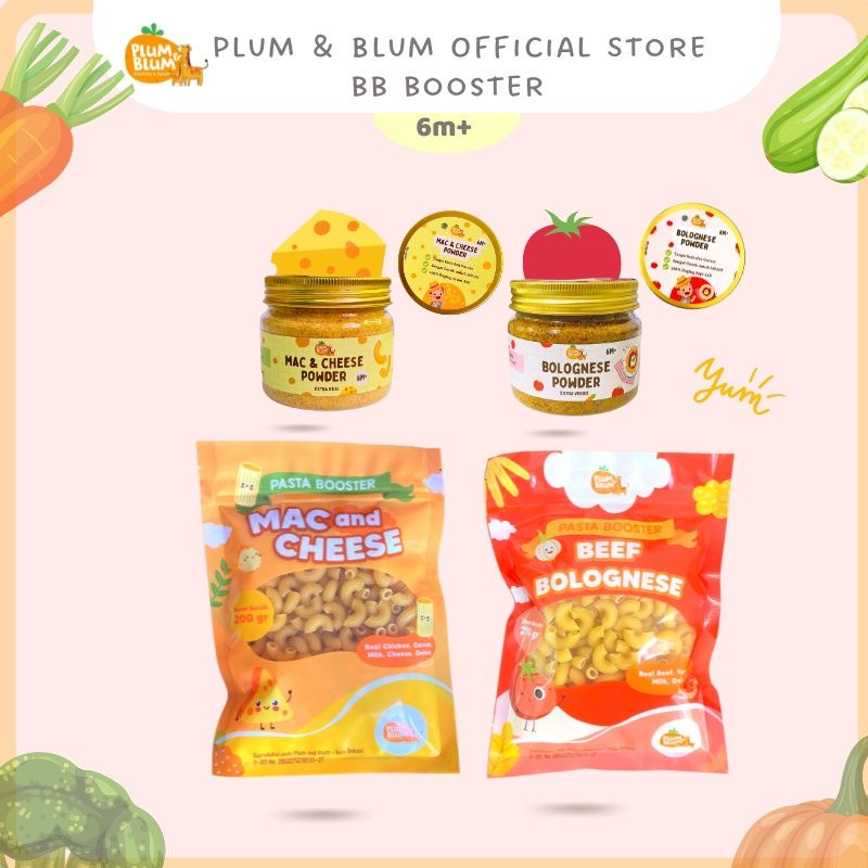 Plum &amp; Blum Saus Pasta Bubuk MPASI Beef Bolognese Mac And Cheese Non MSG