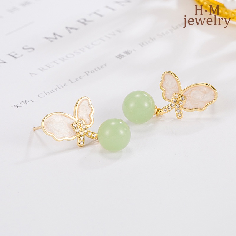 Anting Hetian Kupu-Kupu Tetes Minyak Gaya Kuno Anting Bermutu Tinggi Yang Indah Dan Serbaguna