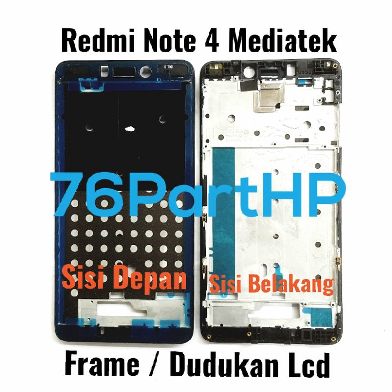 Ori frame Bezzel Tulang Tengah Redmi note 4 Mediatek - Dudukan LCD