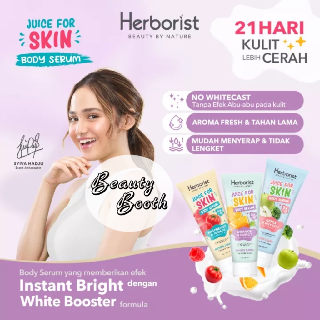 HERBORIST Juice For Skin Body Serum 180ml | Raspberry Orange Apple Body Lotion Herboris Body Serum Lotion