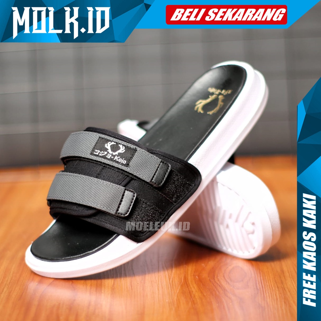 MOLK|Sandal Slide Pria Casual Kasual Simple Murah Branded Sendal Slop Santai Ringan Nyaman Anti slip