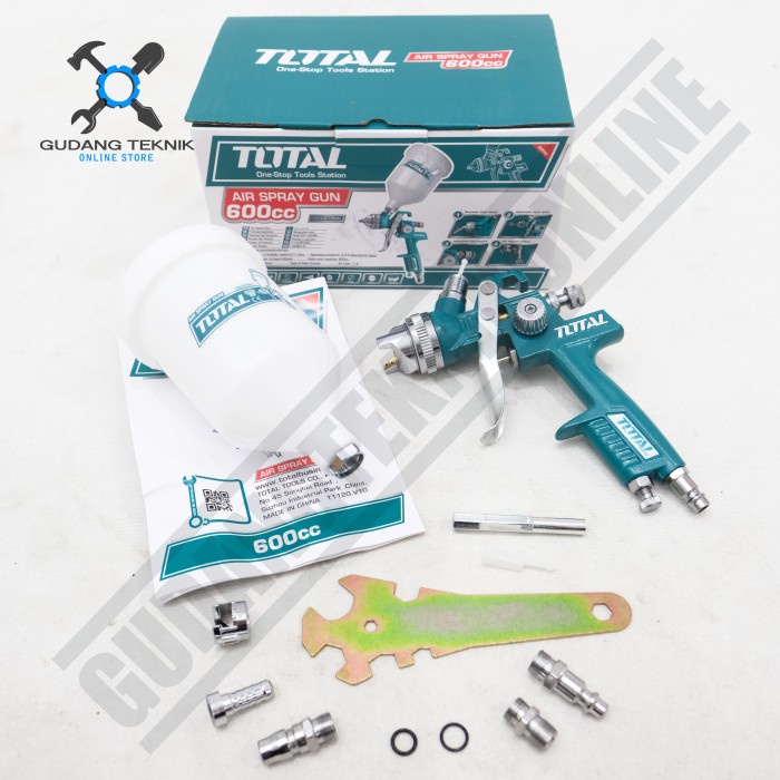 Air Spray Gun Tabung Kompresor Kapasitas 600 ml TAT10601 TOTAL / Alat Semprot Cat Spraygun Tabung Atas 600ml HVLP TAT 10601 TOTAL