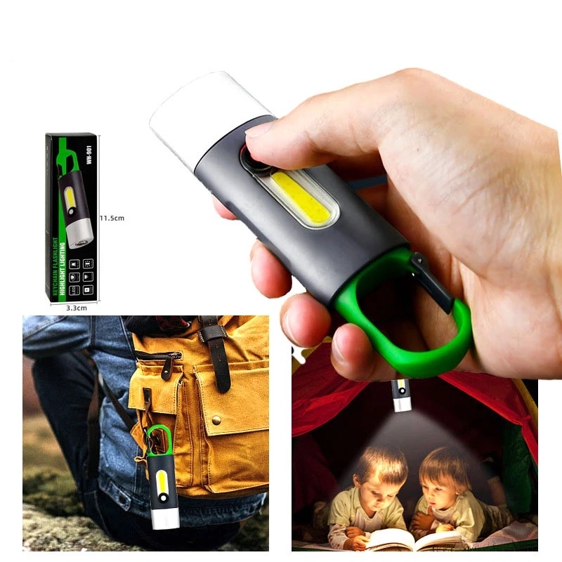 Senter Led Portable Rechargeable XP-G COB Flash Light Torch Lantern 4mode Penerangan Lampu Camping Senter Led Mini