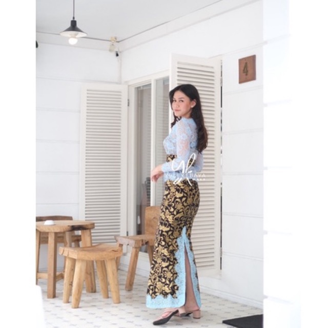 ( BACA DESKRIPSI ) Set Kebaya Semi Italy dengan Rok Mermaid /Duyung Renda | Kebaya Kondangan Wisuda