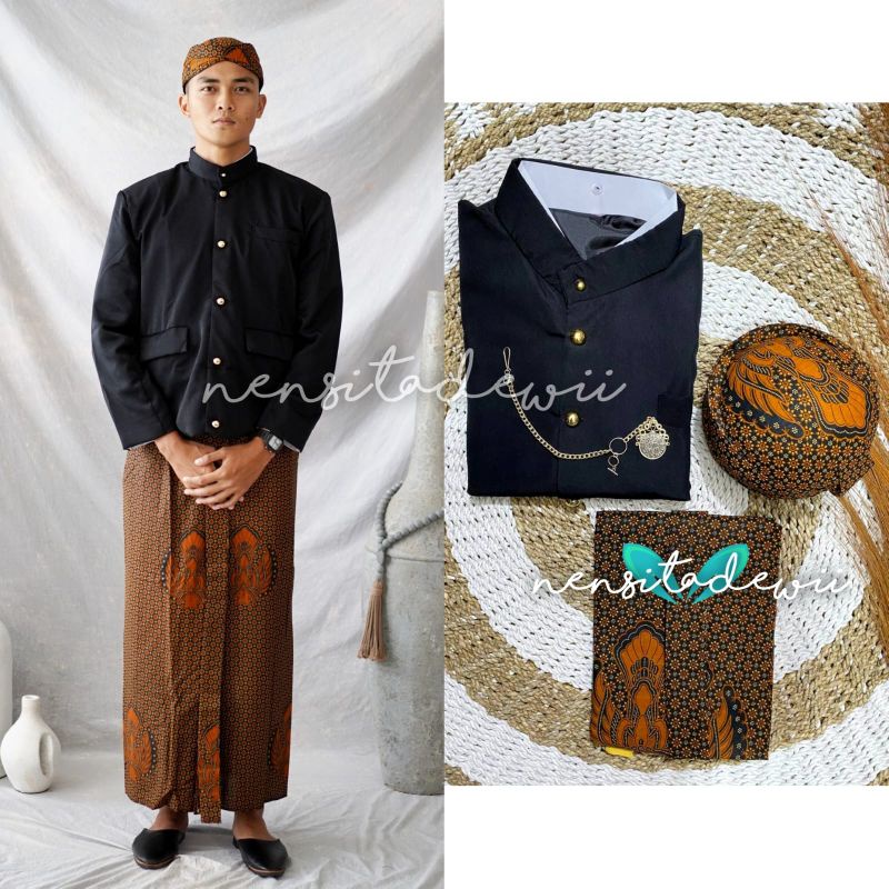 [1 Set, HTJP] Baju Pager Bagus / Manggolo / Amongtamu, Motif Truntum Garuda