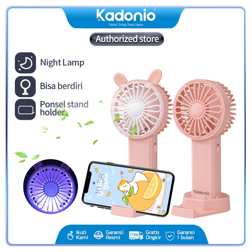 Kadonio Kipas Angin Mini Portable USB Cas Karakter Dapat Digunakan