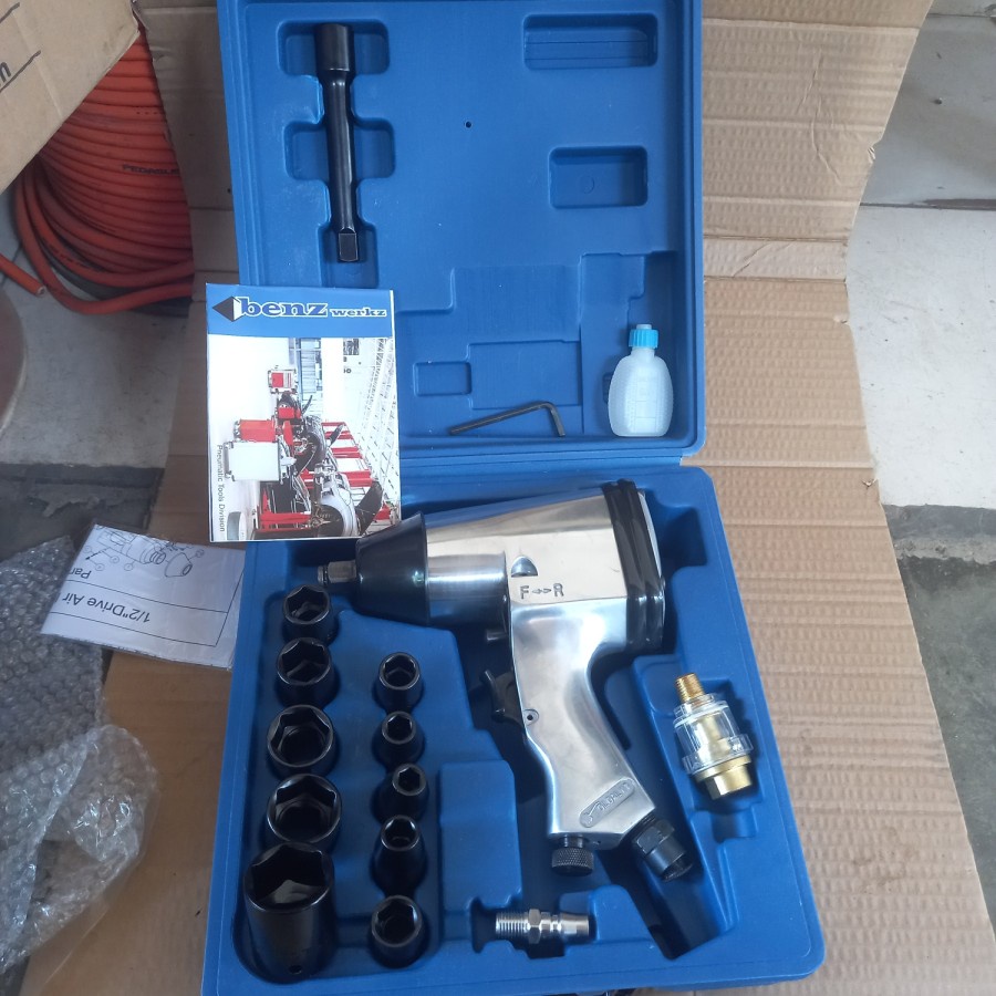 Air Impact wrench Benz Set / Mesin Kunci sok Angin 1/2" Kits Set