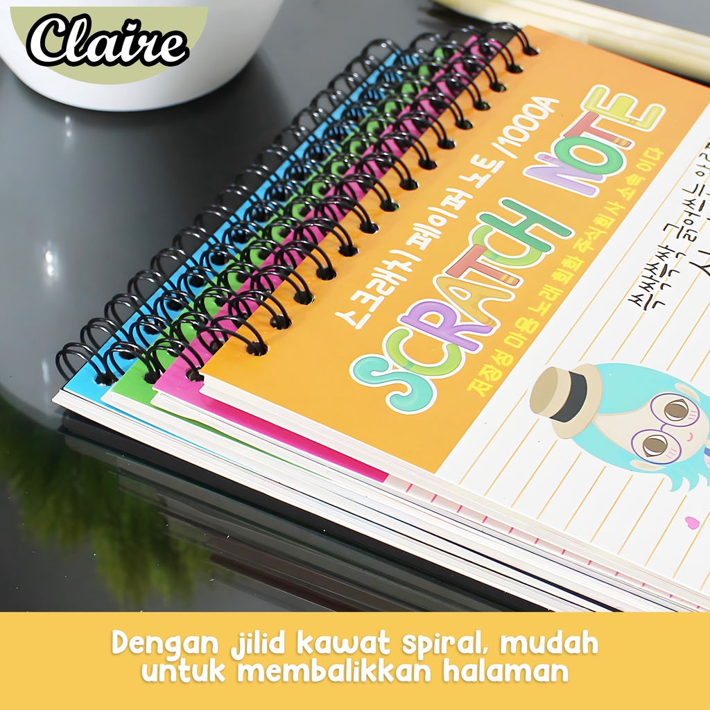 Scratch note /Buku Magic Warna Colourful /mainan Black Cardboard edukasi