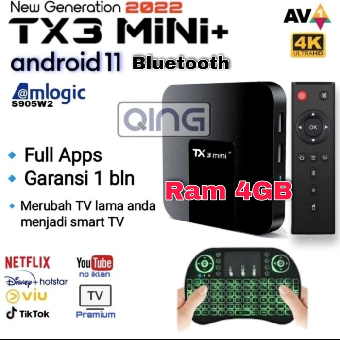 android tv box 4gb android 11 amlogic A95X w2 TERPERCAYA