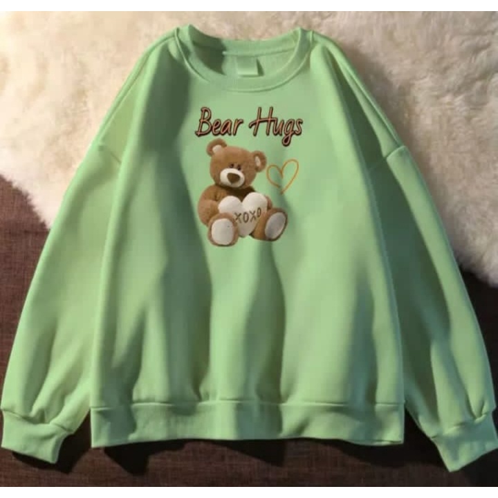 BEAR HUGS SWEATER OVERSIZE CREWNECK OBLONG WANITA