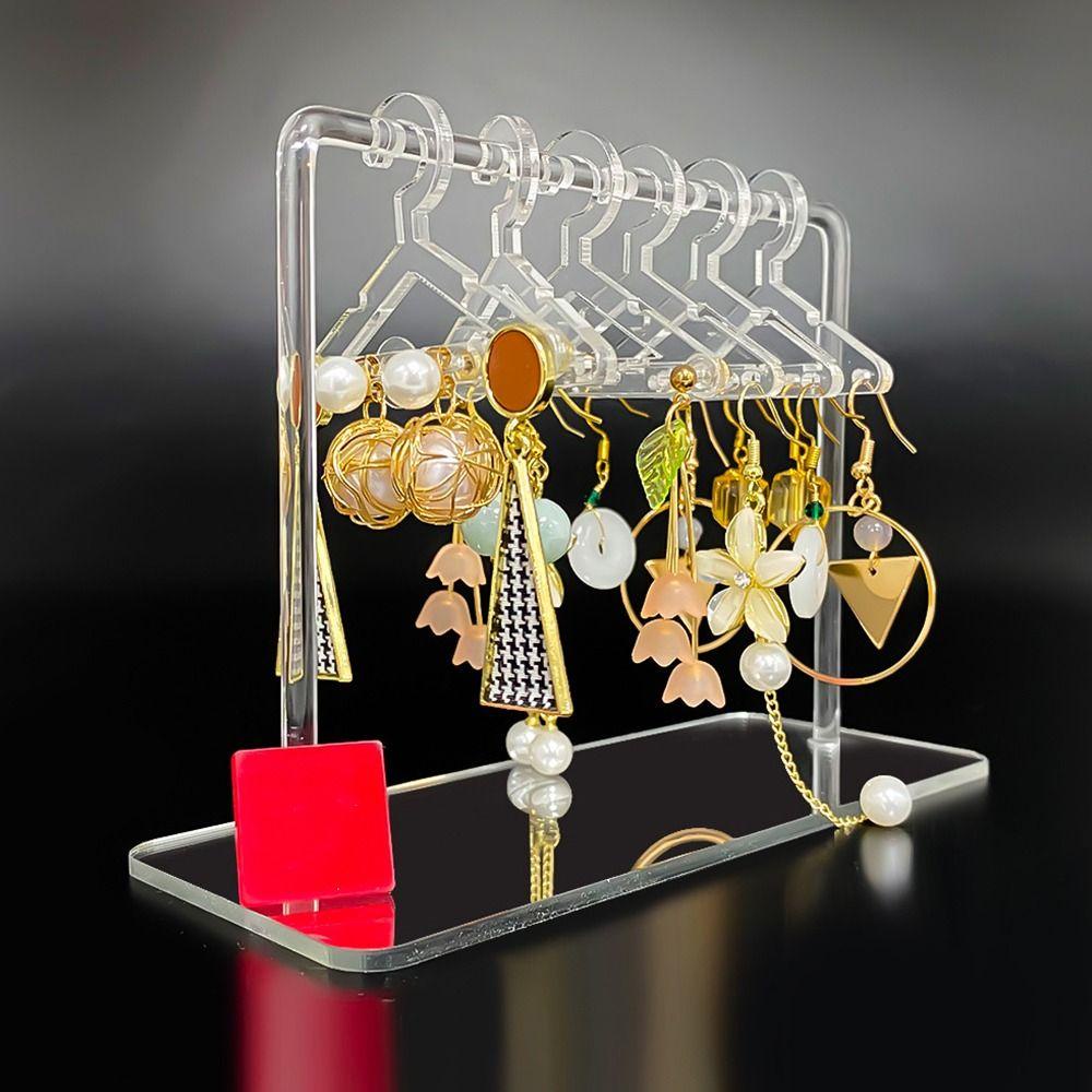 Nickolas1 Display Anting Berdiri Mini Transparan Multiwarna Hadiah Kalung Anting Organizer Ear Stud Holder Liontin Penyimpanan Closet Earring Rack Holder