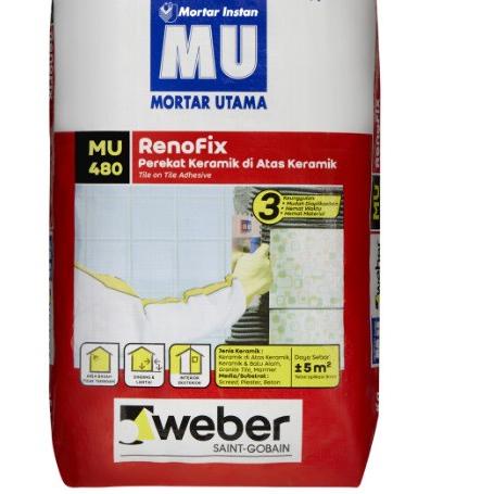 Restock MU 480 Mortar Utama MU 480 Perekat Keramik Diatas Keramik