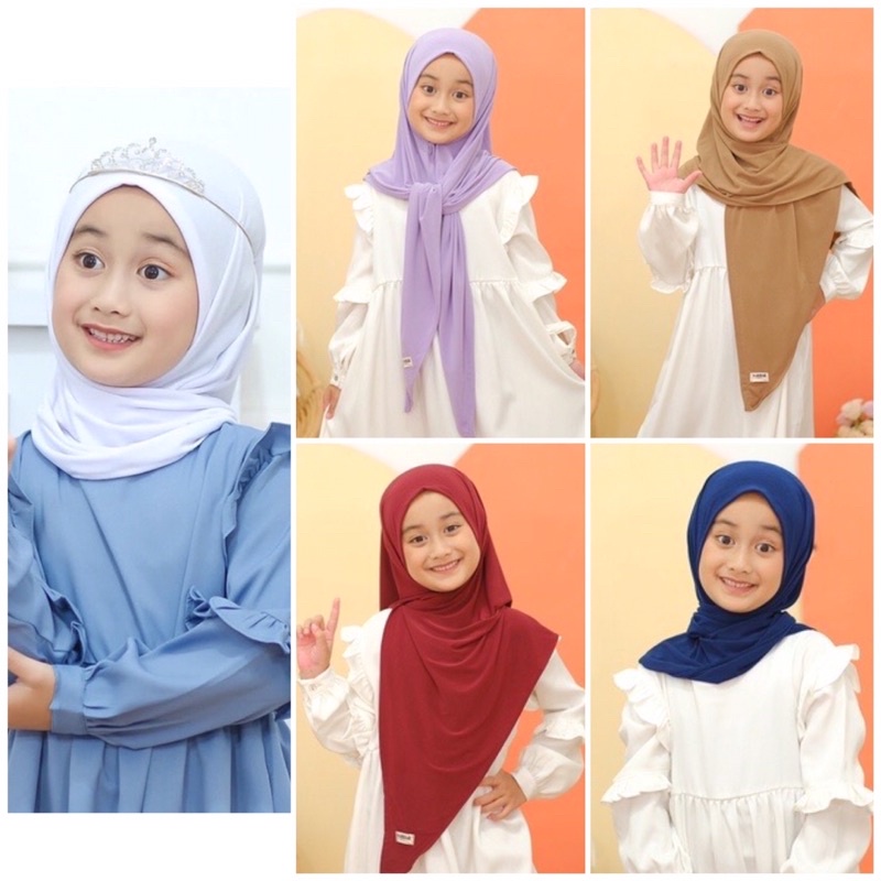 KERUDUNG ANAK INSTAN BAHAN JERSEY , JILBAB ANAK INSTAN , PASHMINA ANAK INSTAN