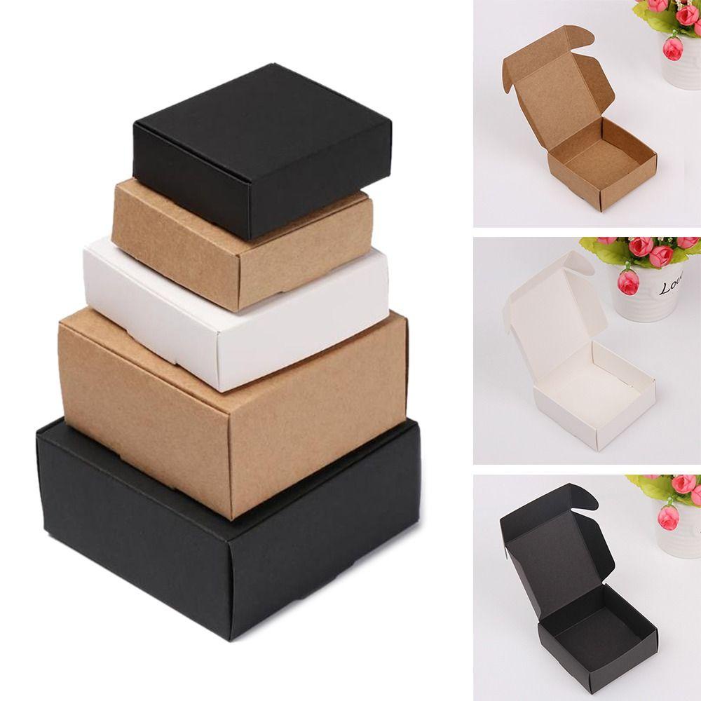 R-flower 10pcs Kraft Kotak Mini DIY Dekorasi Pernikahan Packing Perhiasan Kraft Kardus Karton Box Candy Box