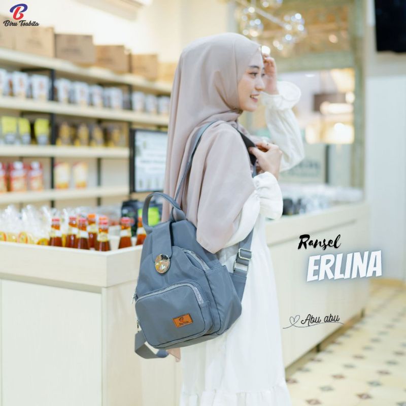 RANSEL ERLINA BY BIRU TSABITA BAHAN CHOCOLY ANTI AIR WATERPROOF PREMIUM