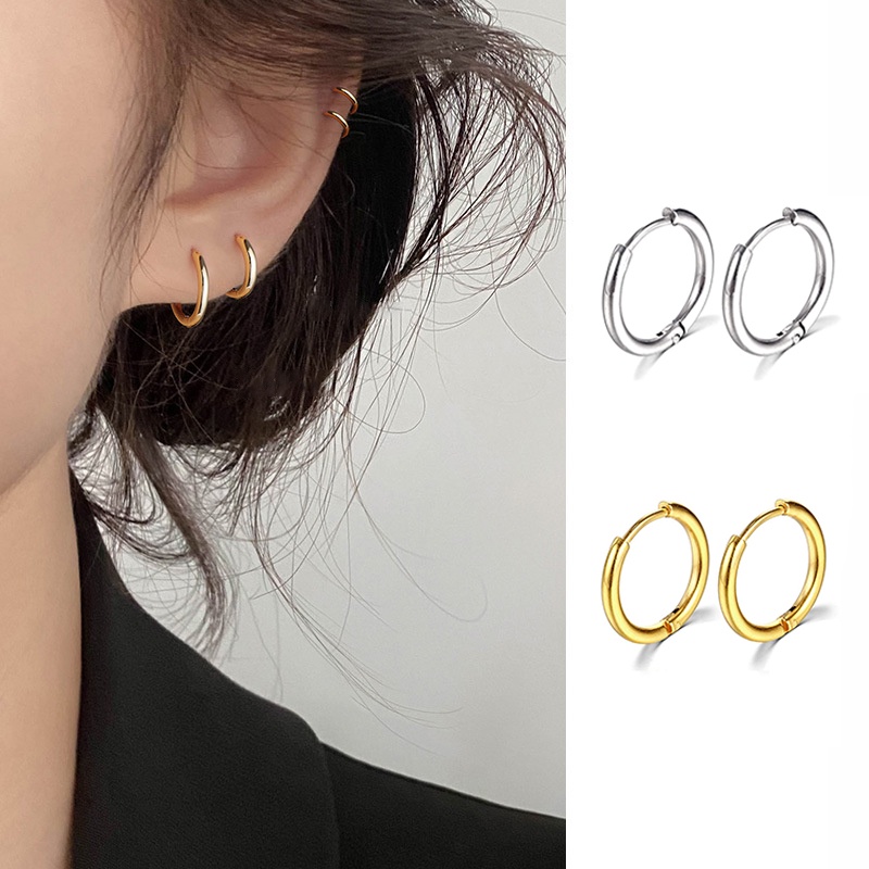 Anting Hoop Emas Perak Temperamen Kristal Mutiara Bentuk V Earrings Untuk Aksesoris Perhiasan Wanita