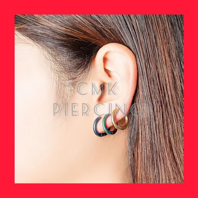 1pcs Anting  Hoop Jepit Tanpa Tindik Pria Dan Wanita Ala Korea