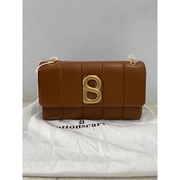 Buttonscarves As Is Nora Flap Bag Caramel