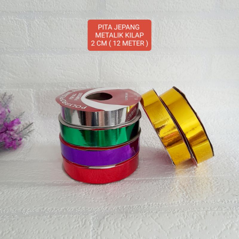 

PITA JEPANG POLOS METALIK KILAP 2 CM / PITA SOUVENIR / PITA HIAS