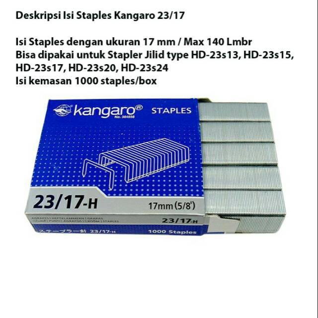 

Isi Staples 23/17 - H Kangaro No. 384559