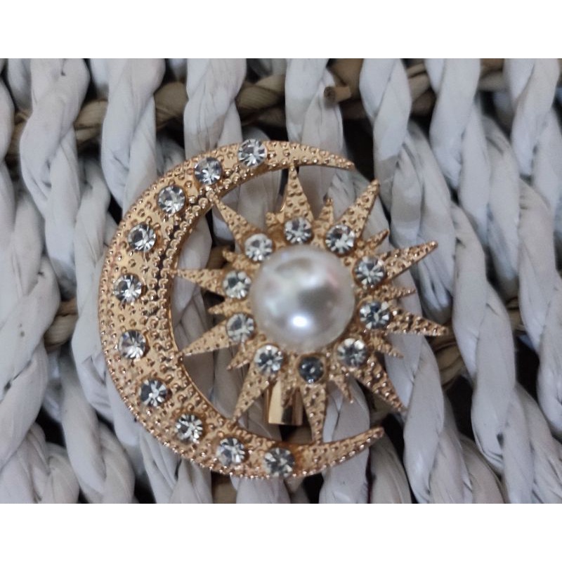 New Bros pin Bulan Bintang Mutiara