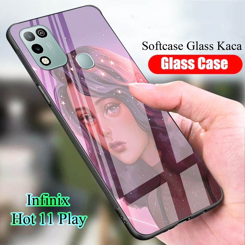 Softcase Glass Kaca for INFINIX HOT 11 PLAY - Case Handphone  INFINIX HOT 11 PLAY [T06]