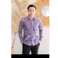 KEMEJA BATIK MODERN SLIMFIT PANJANG BAHUN KATUN HALUS FULL FURING HALUS