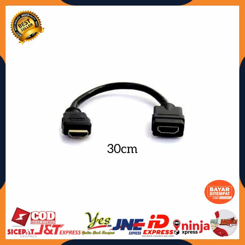 [COD] SAMBUNGAN KABEL HDMII EXTENSION EXTENXION MALE TO FEMALE 30CM UNTUK ANYCAST DONGLE