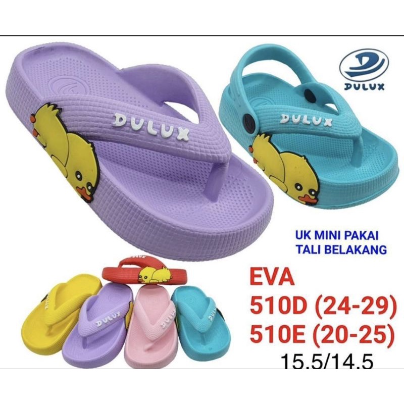 SANDAL ANAK BALITA POLOS DULUX 510E BEBEK DUCK FULL KARET LENTUR ANTI SLIP