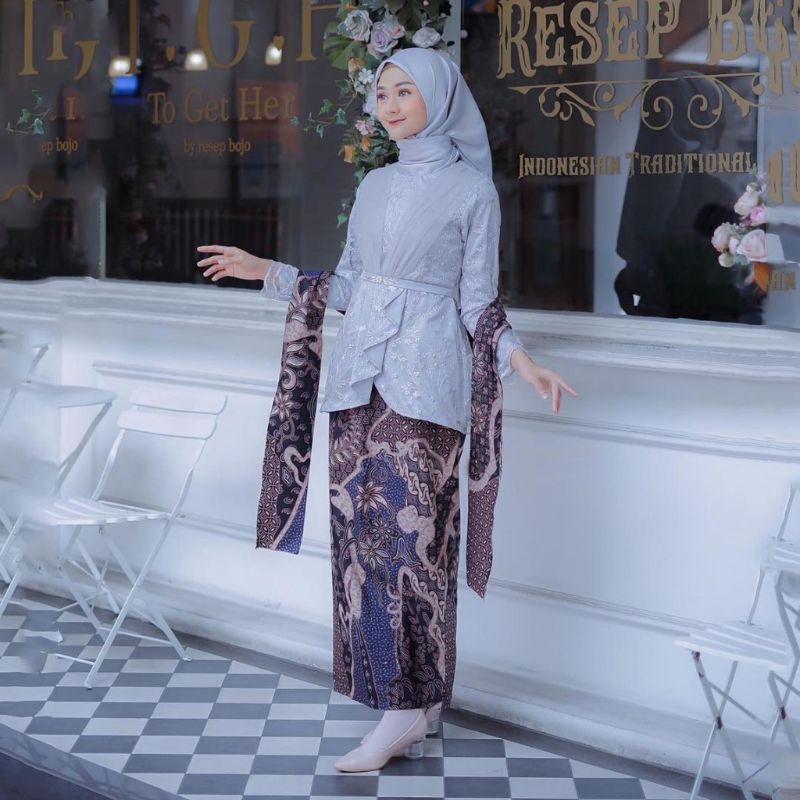 BATIK EXPRESS - NEW ARRIVAL AUFA SILVER BAJU KEBAYA BRUKAT TULLE MODERN KEBAYA WISUDA KEKINIAN ATASAN KEBAYA REMAJA DEWASA ALLSIZE KEBAYA LAMARAN BAJU COUPLE TUNANGAN TERBARU 2022