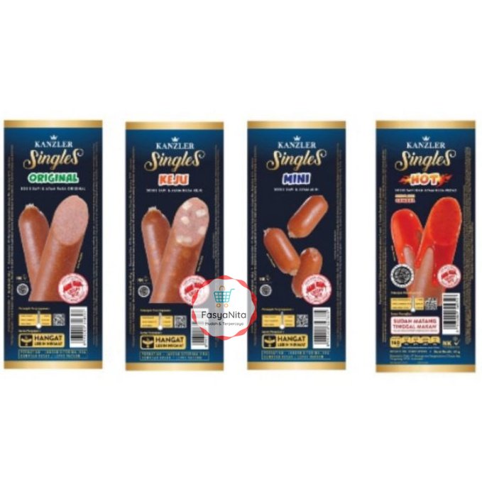 

Kanzler Aneka Sosis Singles original keju hot mini 65g